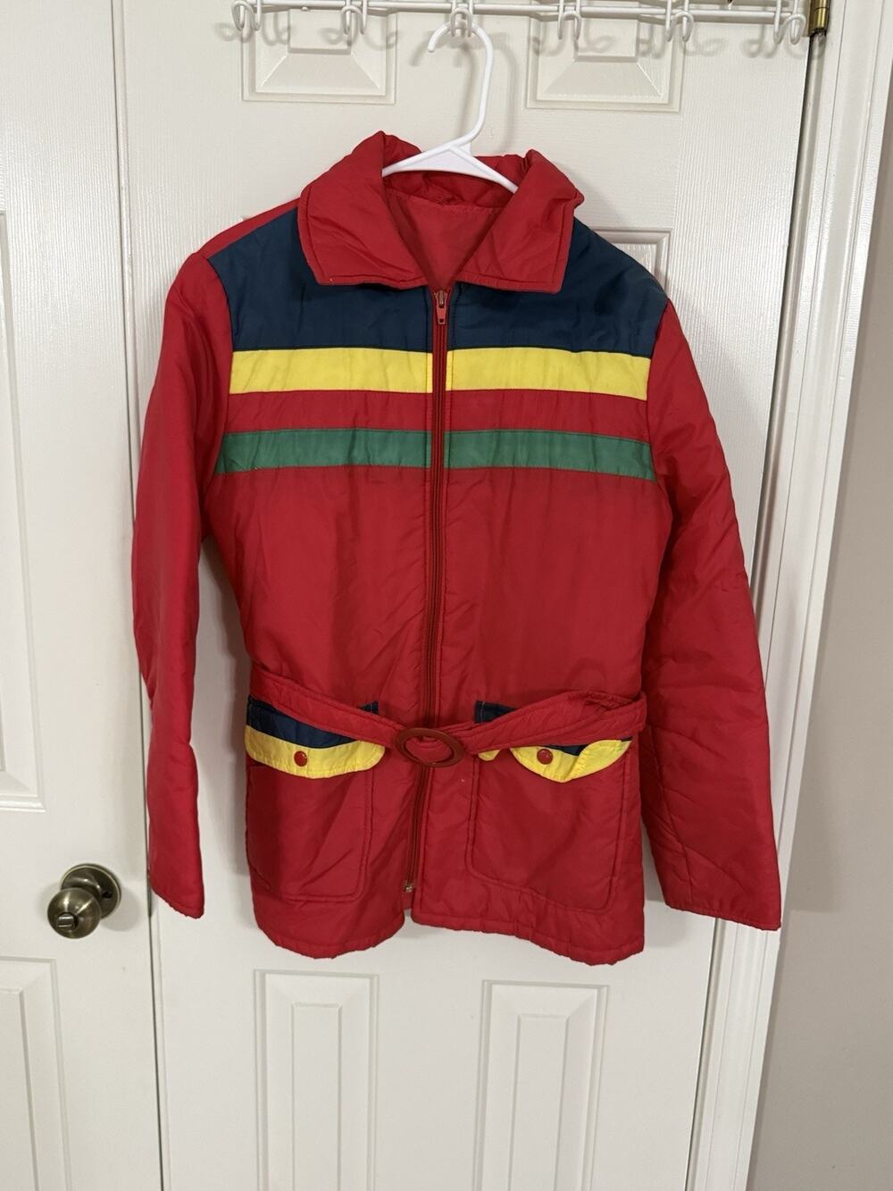 Sears Vintage Colorblock Jacket S With Belt